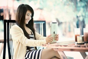 Girl and iPad